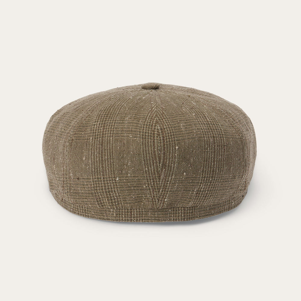 Glen Check Linen/Silk Hatteras Cap Olive Check | Stetson Hats