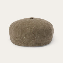 Glen Check Linen/Silk Hatteras Cap Olive Check | Stetson Hats
