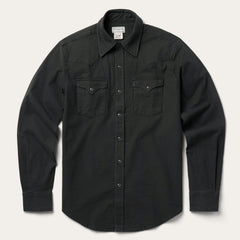 Charcoal Corded Denim Shirt Grey | Stetson Men