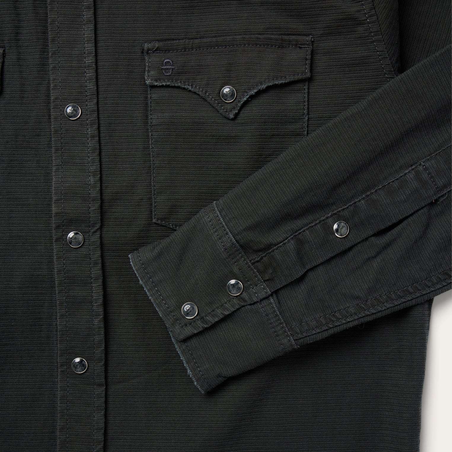 Charcoal Corded Denim Shirt Grey | Stetson Men