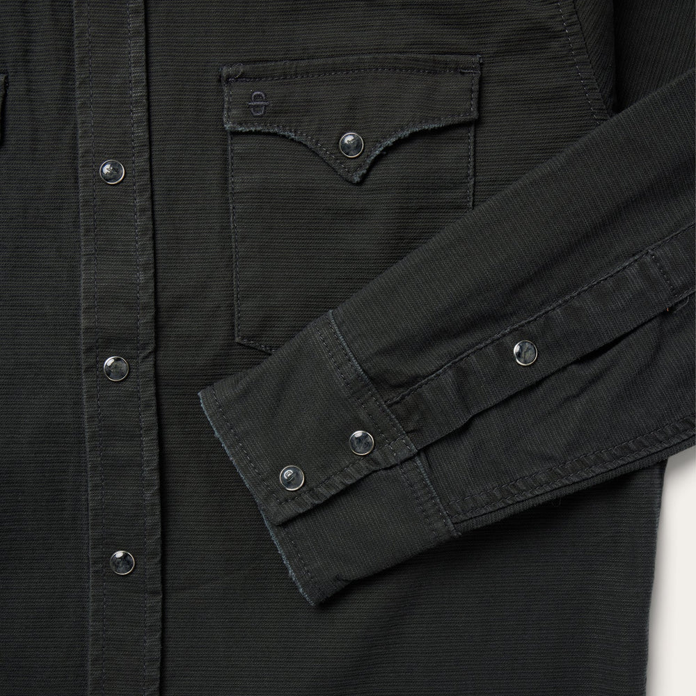 Charcoal Corded Denim Shirt Grey | Stetson Men