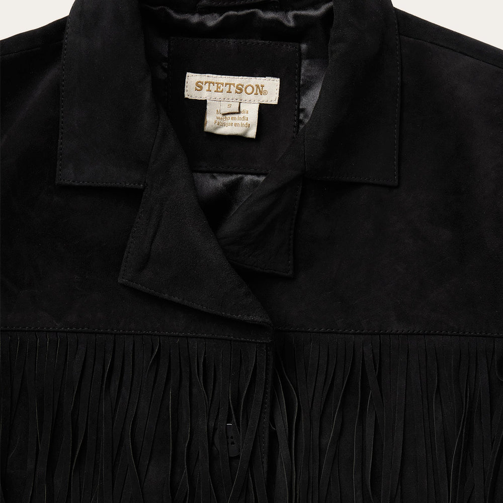 Fringe Suede Jacket Black | Stetson Women