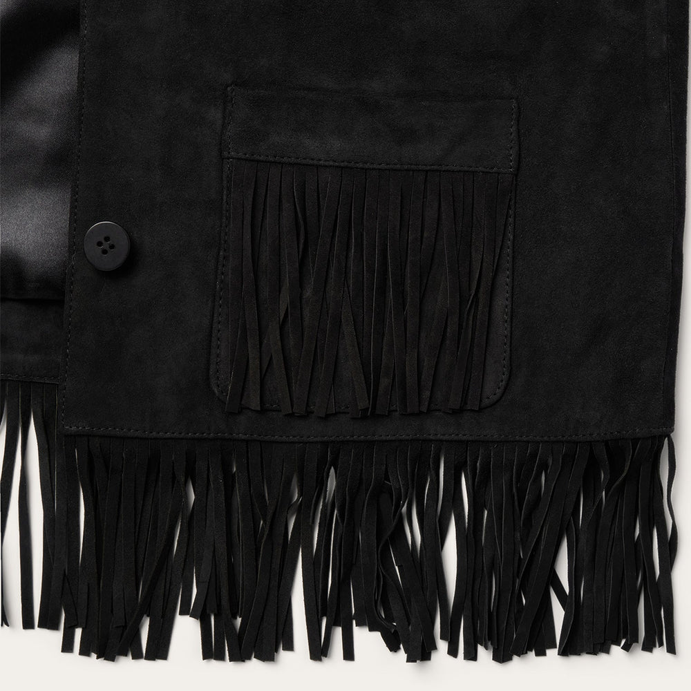 Fringe Suede Jacket Black | Stetson Women