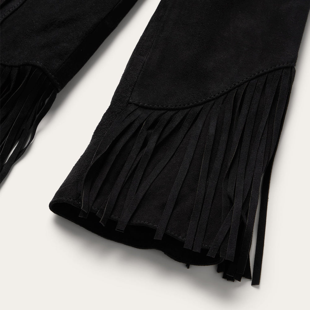 Fringe Suede Jacket Black | Stetson Women