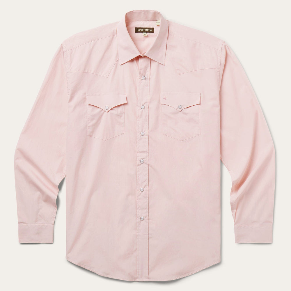 Pink End-On-End Western Shirt Pink | Stetson Men