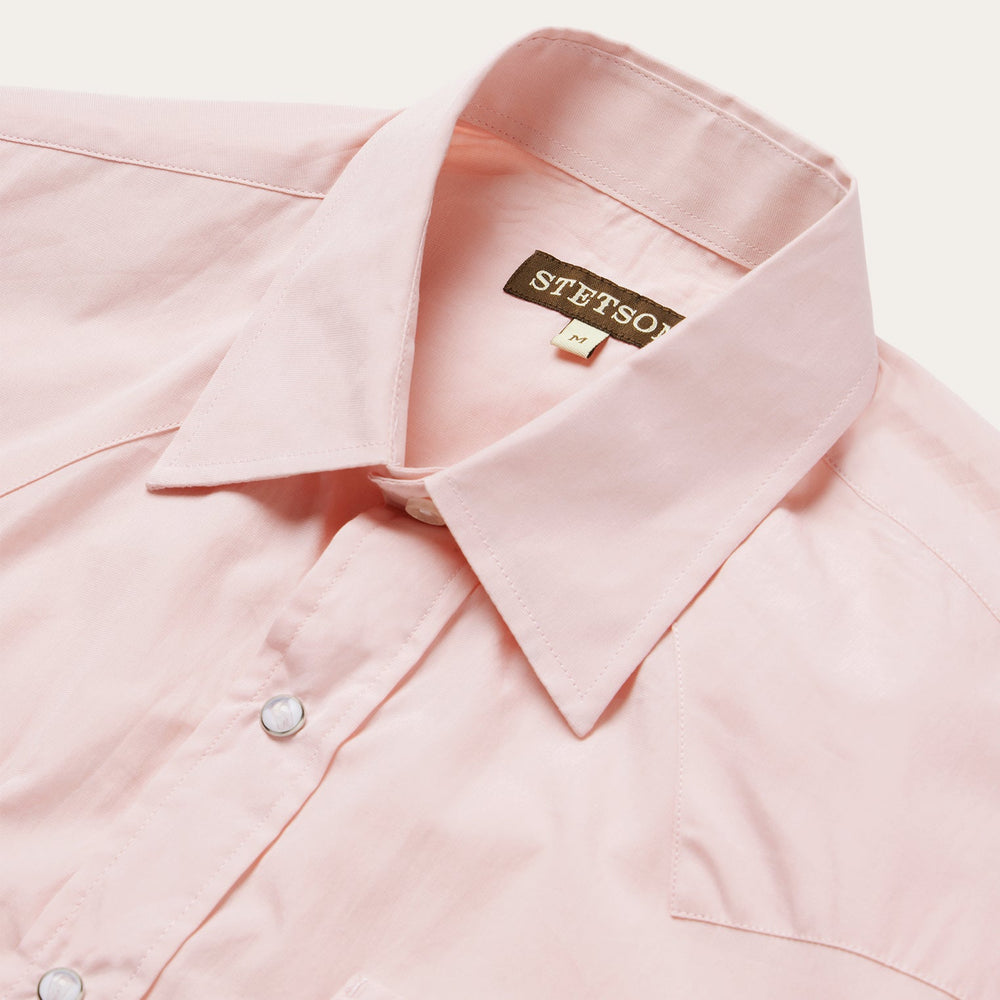 Pink End-On-End Western Shirt Pink | Stetson Men