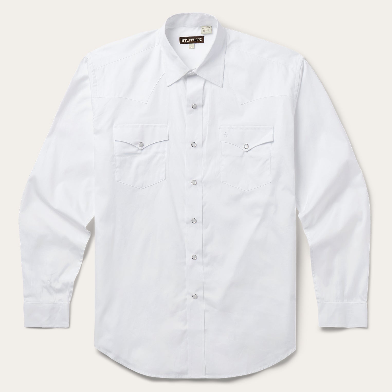 White Pinpoint Oxford Western Shirt White | Stetson Men