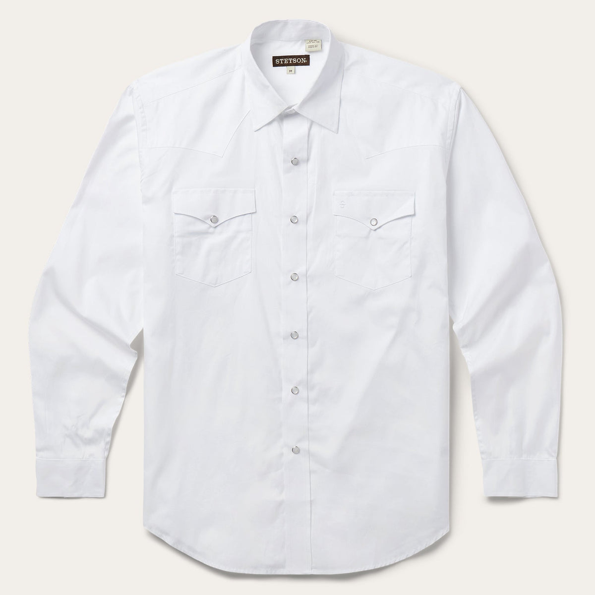 White Pinpoint Oxford Western Shirt White | Stetson Men