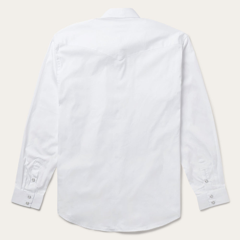 White Pinpoint Oxford Western Shirt White | Stetson Men