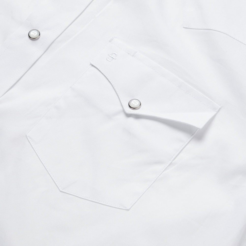 White Pinpoint Oxford Western Shirt White | Stetson Men