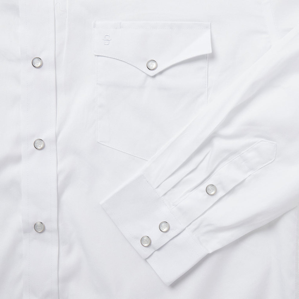 White Pinpoint Oxford Western Shirt White | Stetson Men
