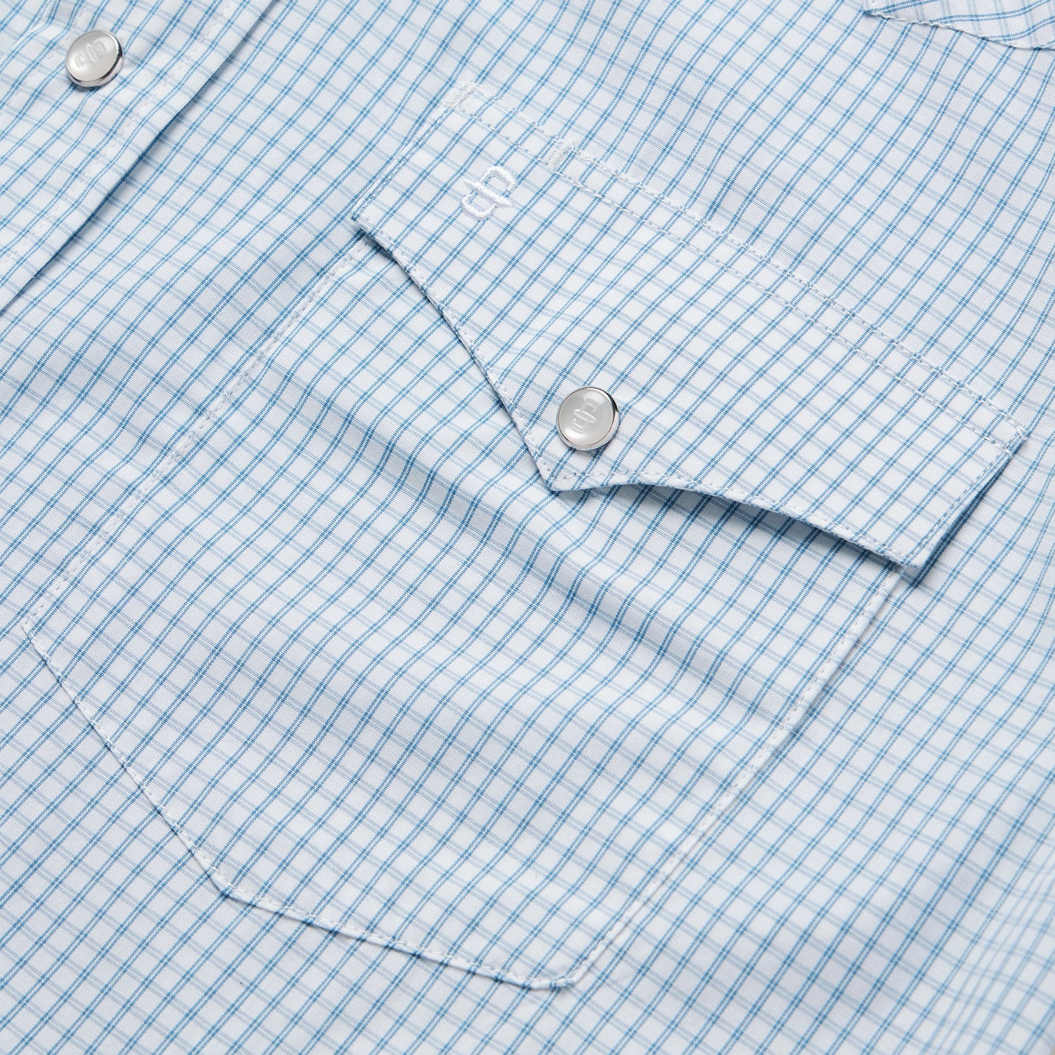 Two Stripe Check Western Shirt Blue | Stetson Men