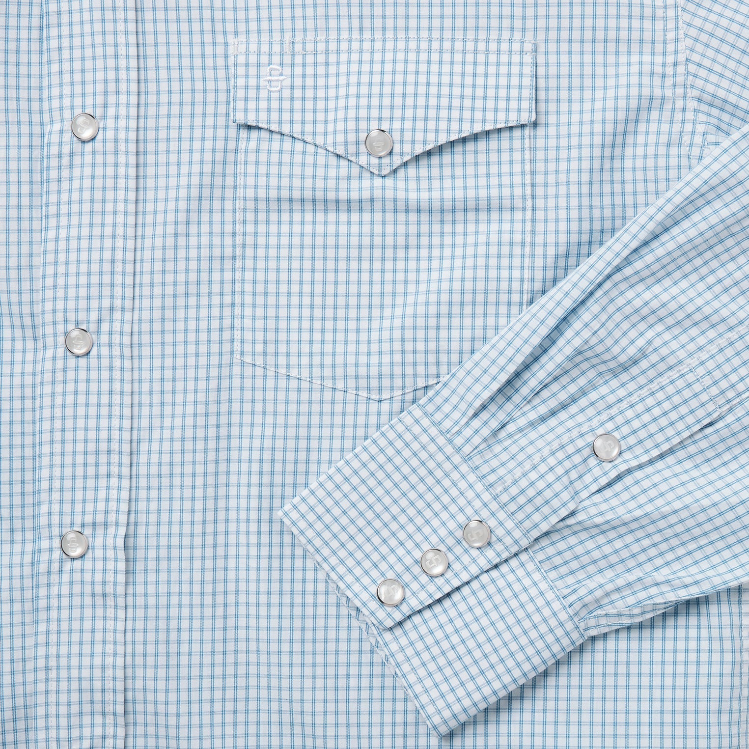 Two Stripe Check Western Shirt Blue | Stetson Men