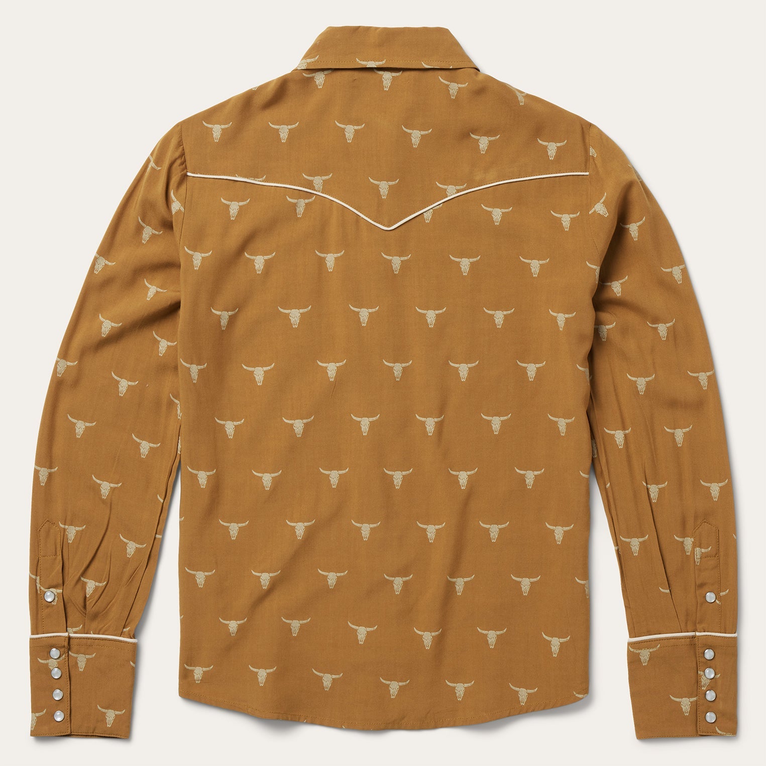 Mojave Longhorn Print Snap Western Shirt Brown | Stetson Women
