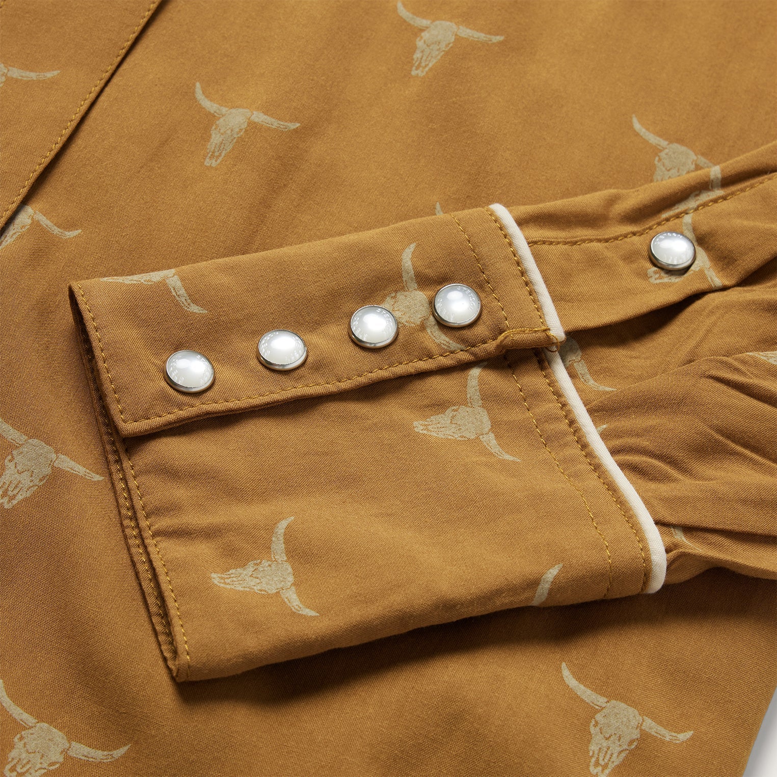 Mojave Longhorn Print Snap Western Shirt Brown | Stetson Women