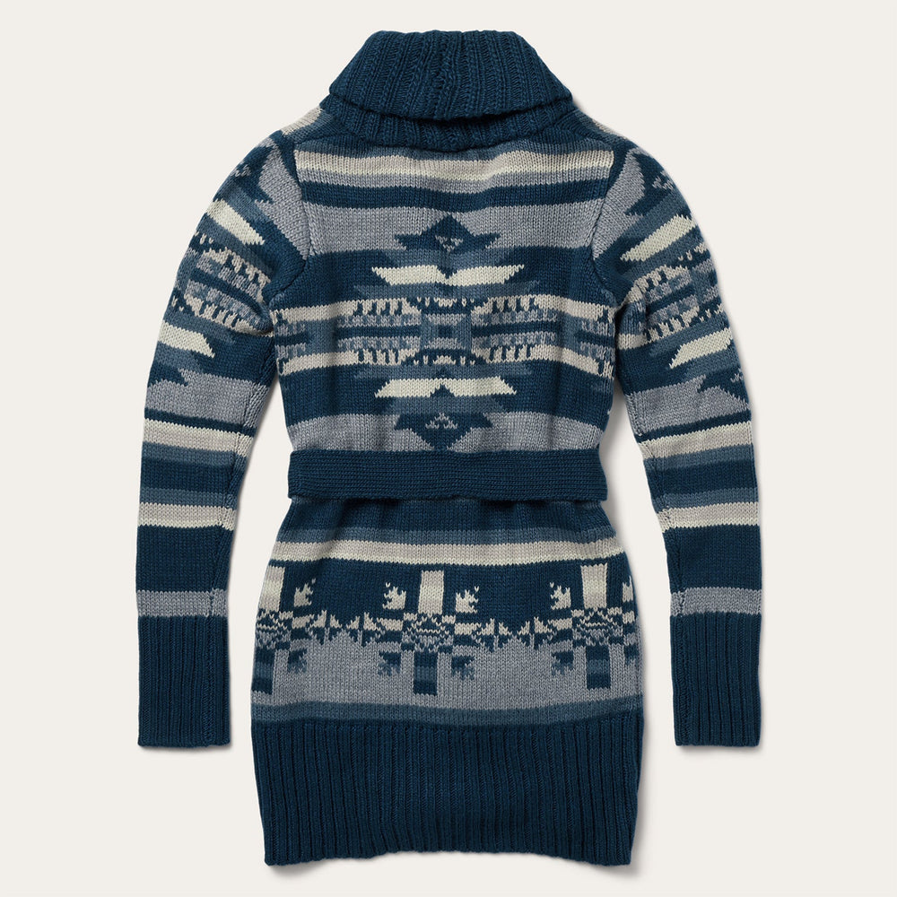 Indigo Aztec Belted Cardigan Blue | Stetson Women