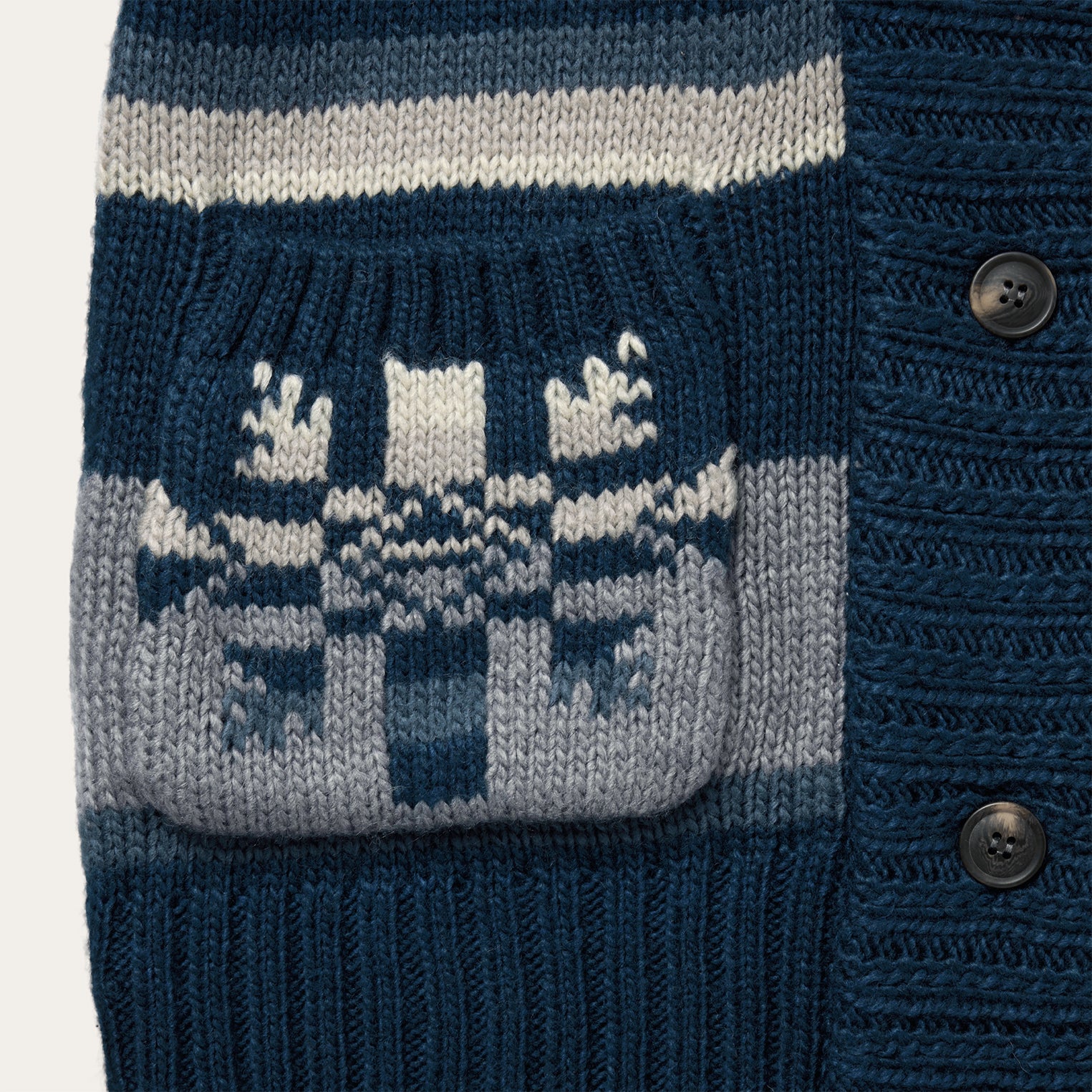 Indigo Aztec Belted Cardigan Blue | Stetson Women