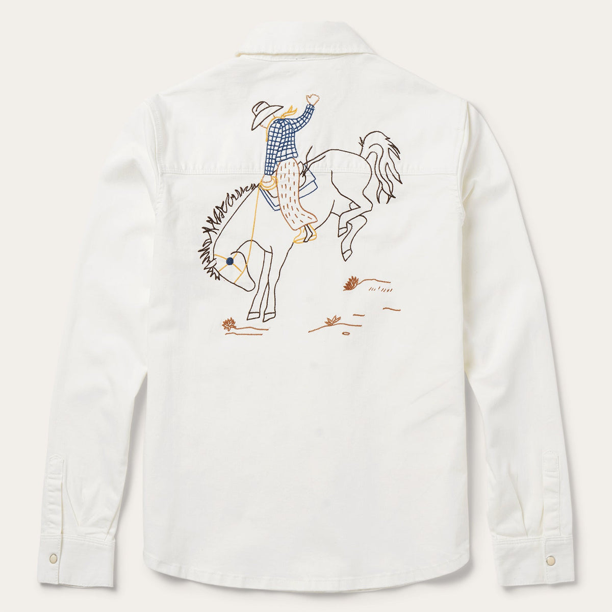 Western Embroidered Denim Shirt White | Stetson Women