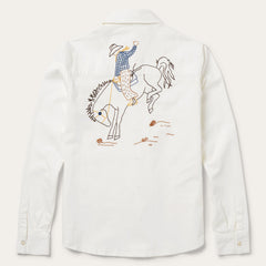 Western Embroidered Denim Shirt White | Stetson Women