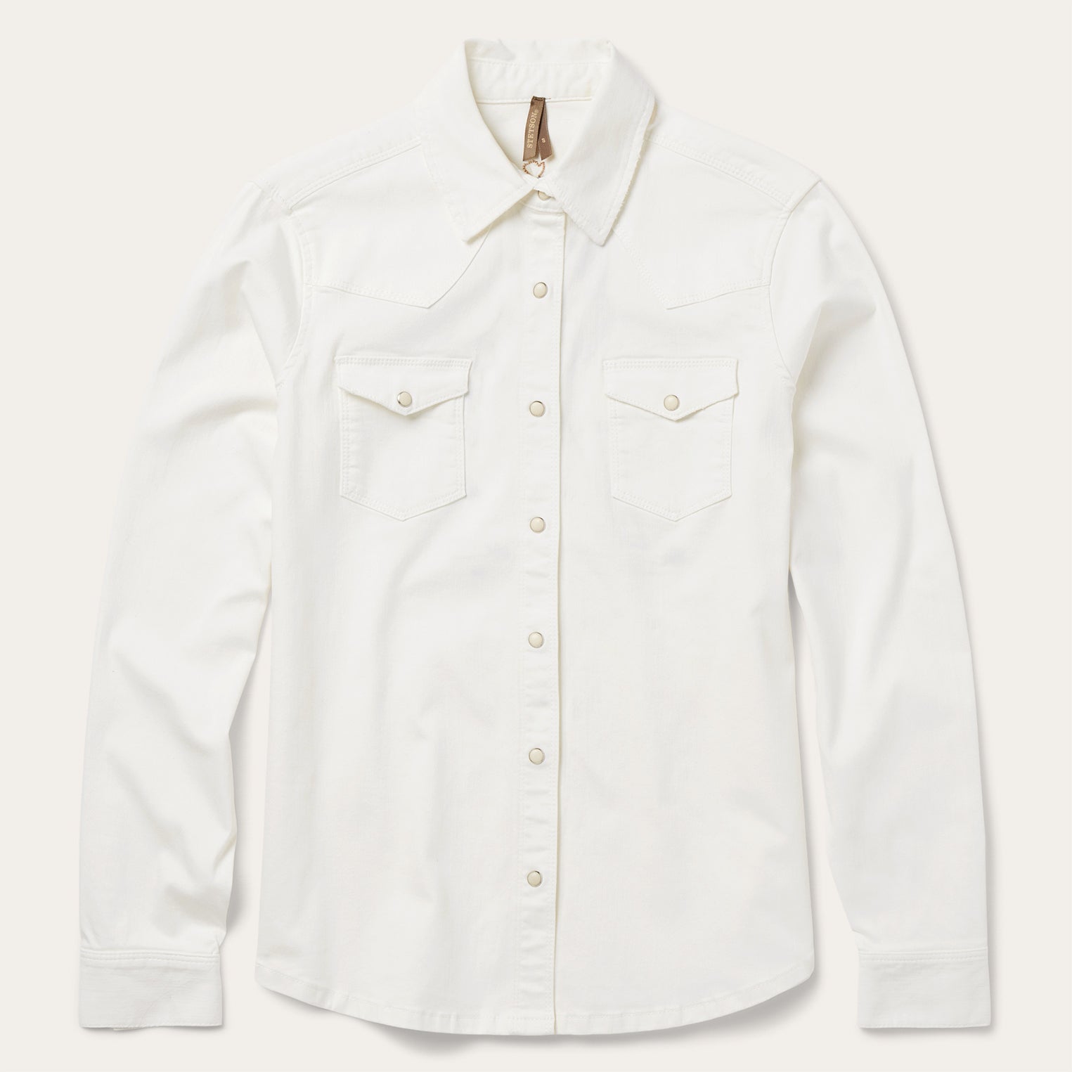Western Embroidered Denim Shirt White | Stetson Women