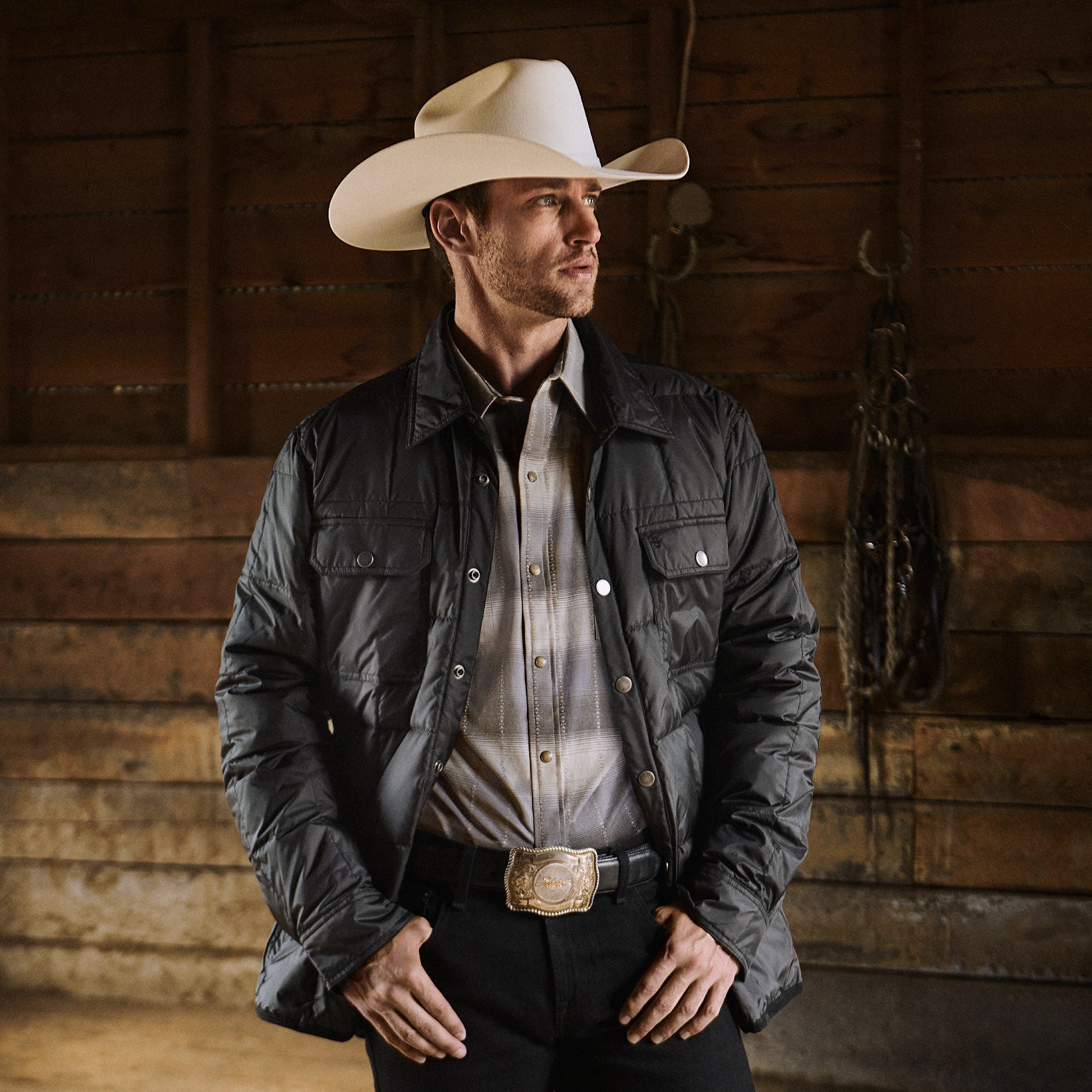 Serape Dobby Twill Western Shirt Brown | Stetson Men