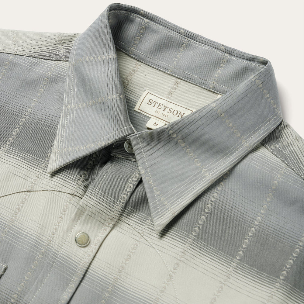 Serape Dobby Twill Western Shirt Brown | Stetson Men
