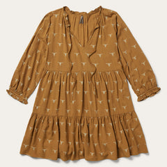 Mojave Longhorn Print Dress Brown | Stetson Women