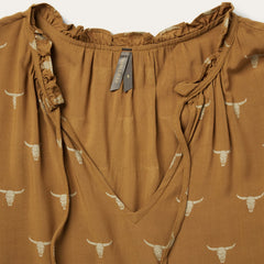 Mojave Longhorn Print Dress Brown | Stetson Women