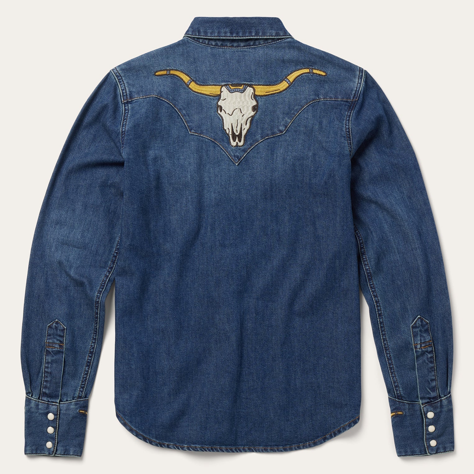 Embroidered Dark Denim Western Shirt Blue | Stetson Women