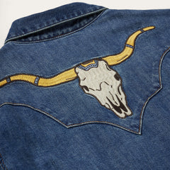 Embroidered Dark Denim Western Shirt Blue | Stetson Women