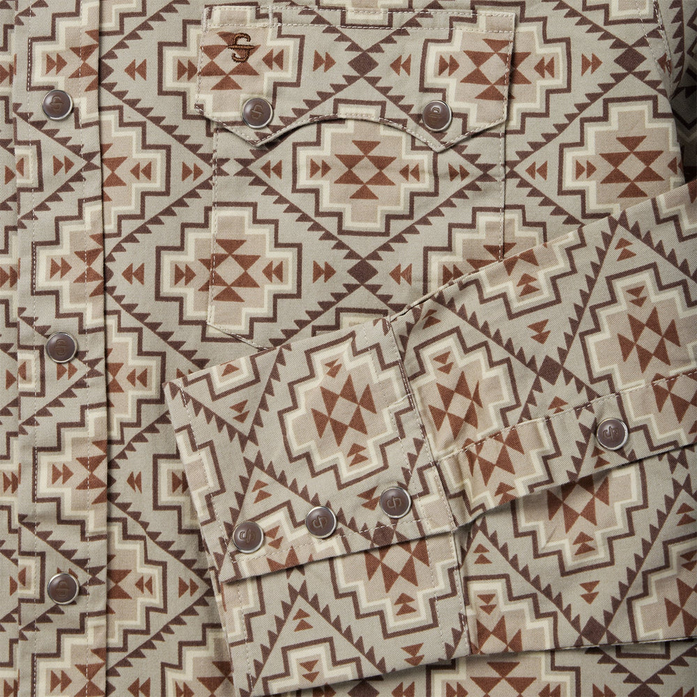 Brown Aztec Poplin Western Shirt Brown | Stetson Men