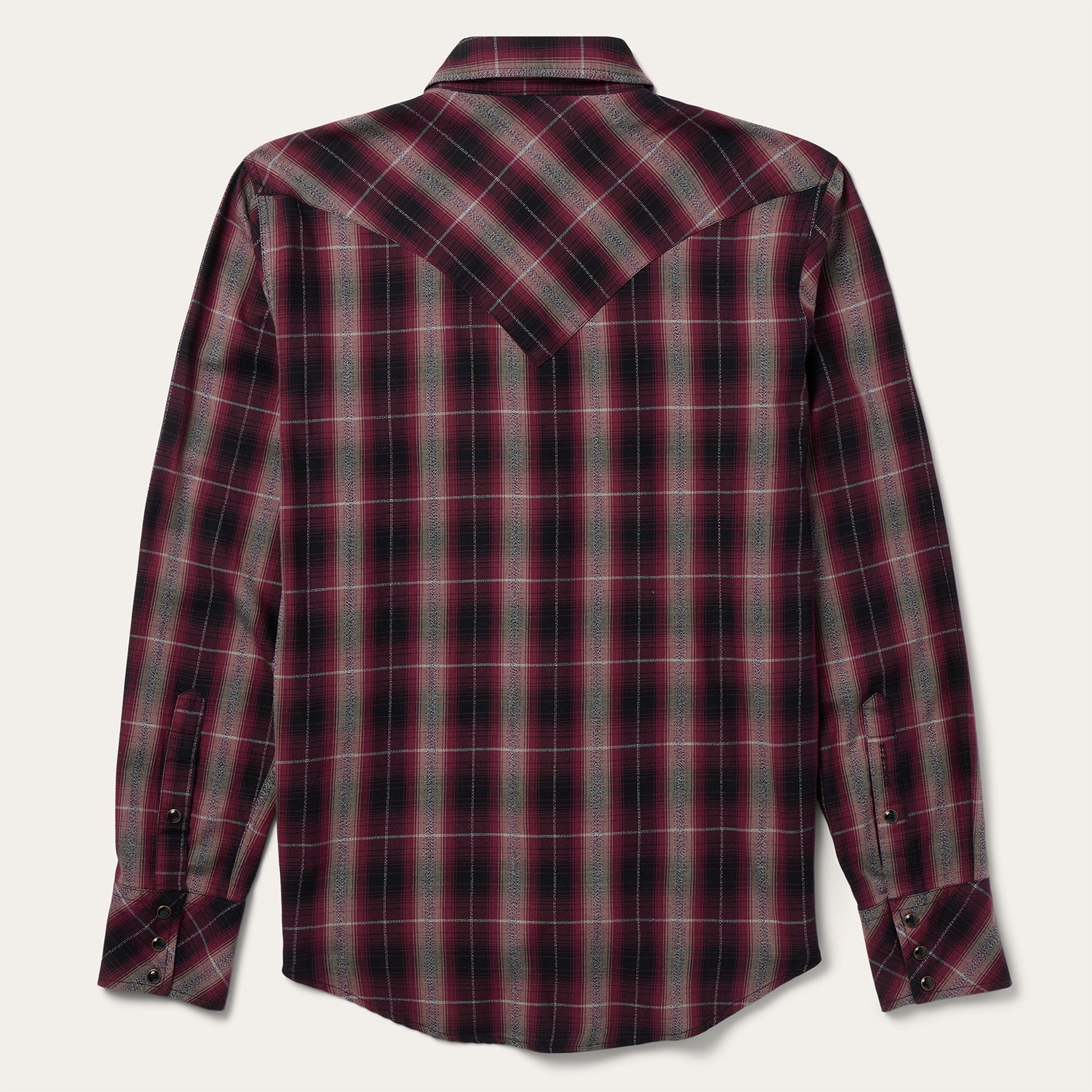 Red Marl Plaid Western Shirt Red | Stetson Men