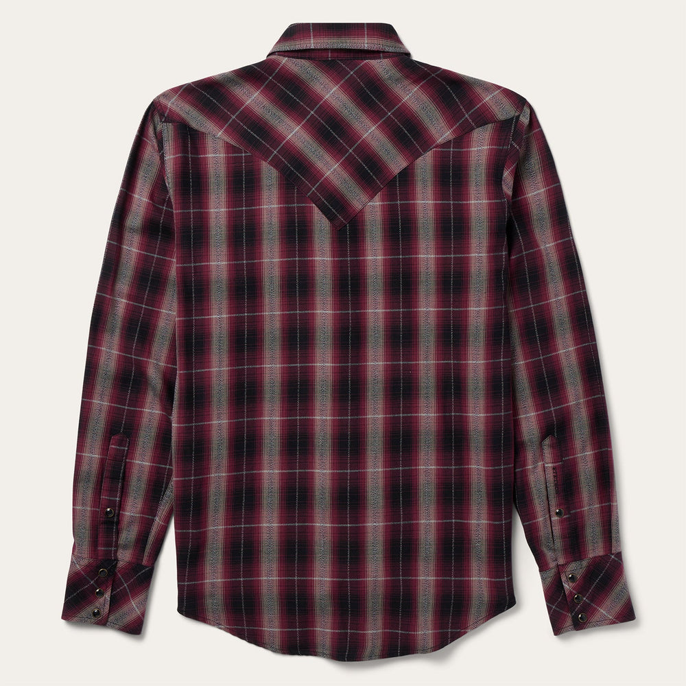 Red Marl Plaid Western Shirt Red | Stetson Men
