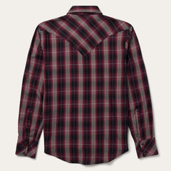 Red Marl Plaid Western Shirt Red | Stetson Men