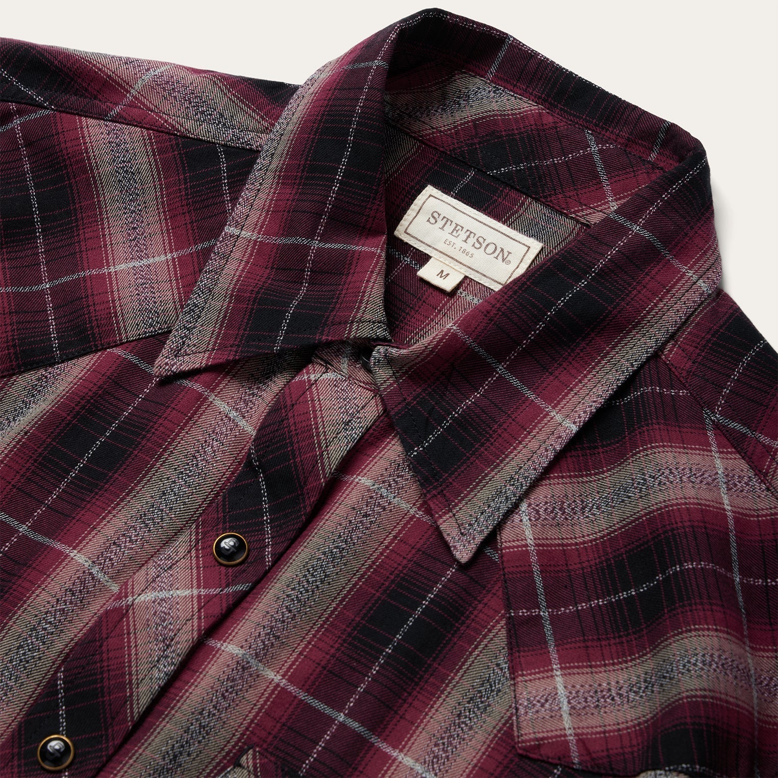 Red Marl Plaid Western Shirt Red | Stetson Men