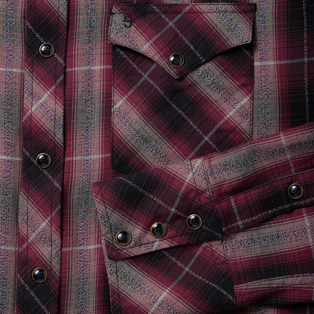Red Marl Plaid Western Shirt Red | Stetson Men
