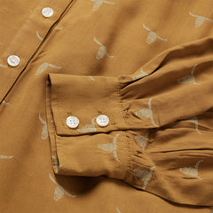 Mojave Longhorn Print Poet Blouse Brown | Stetson Women