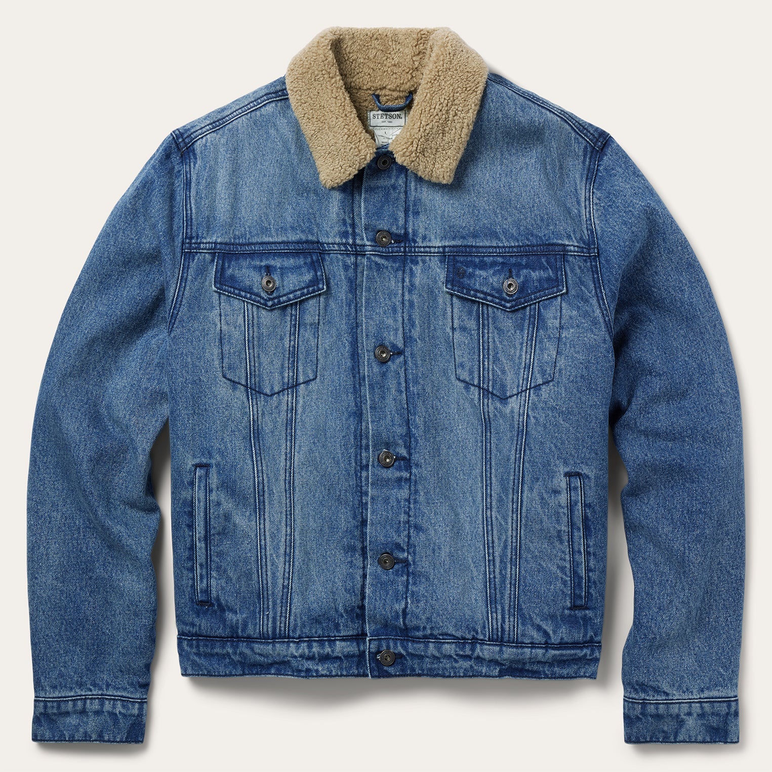 Denim Sherpa Jacket Blue | Stetson Men