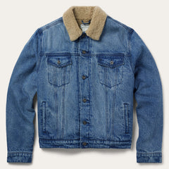 Denim Sherpa Jacket Blue | Stetson Men