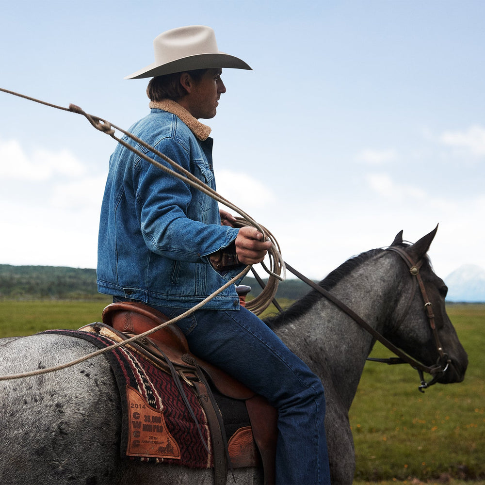 Denim Sherpa Jacket Blue | Stetson Men