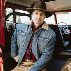 Denim Sherpa Jacket Blue | Stetson Men