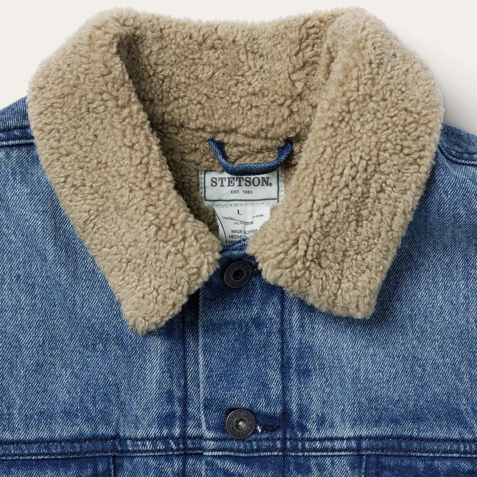 Denim Sherpa Jacket Blue | Stetson Men