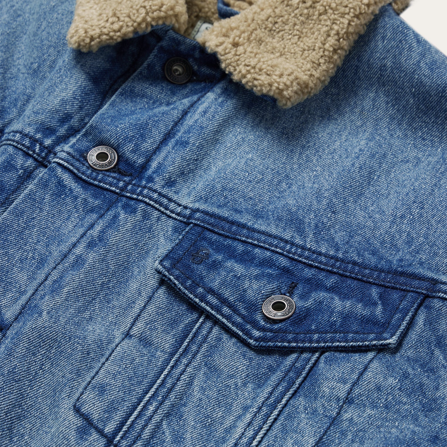 Denim Sherpa Jacket Blue | Stetson Men