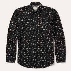 Conversation Print Western Shirt Black | Stetson Men