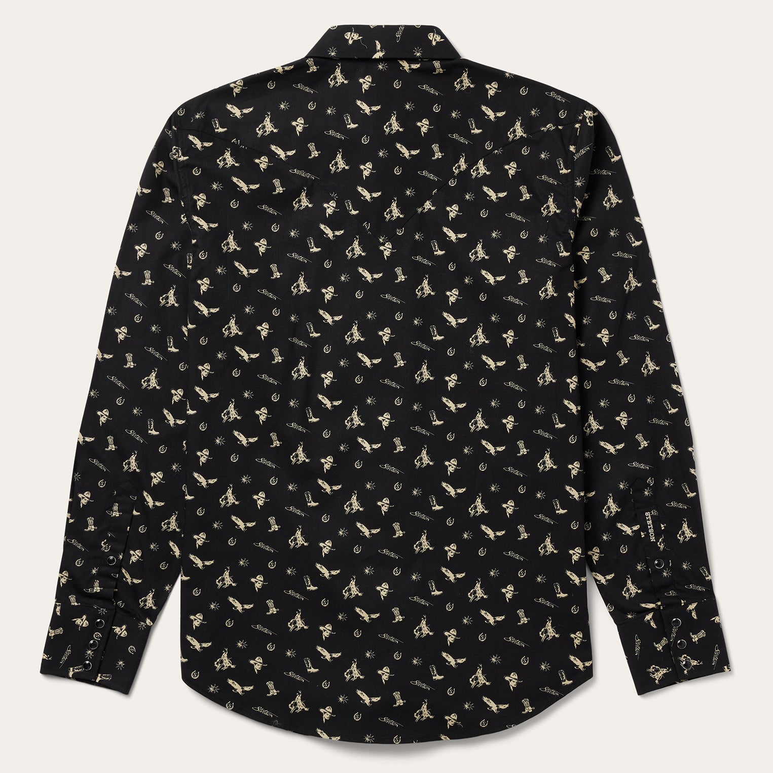 Conversation Print Western Shirt Black | Stetson Men
