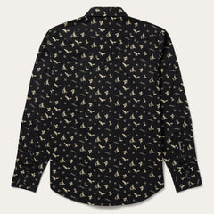 Conversation Print Western Shirt Black | Stetson Men
