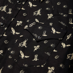 Conversation Print Western Shirt Black | Stetson Men