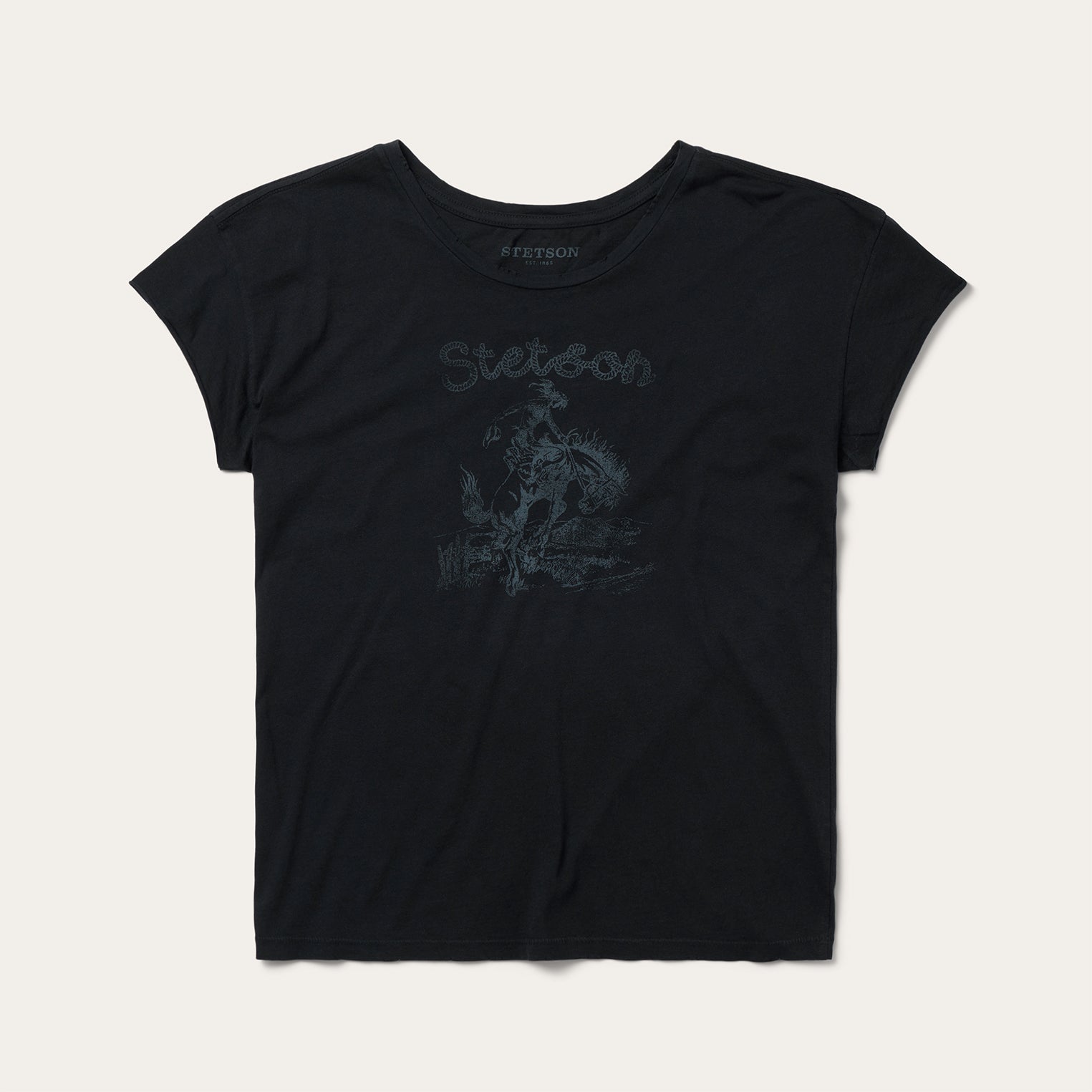 Bucking Cowboy Graphic Tee Black | Stetson Women