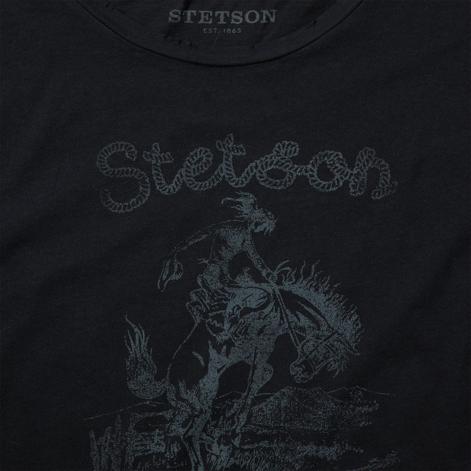 Bucking Cowboy Graphic Tee Black | Stetson Women