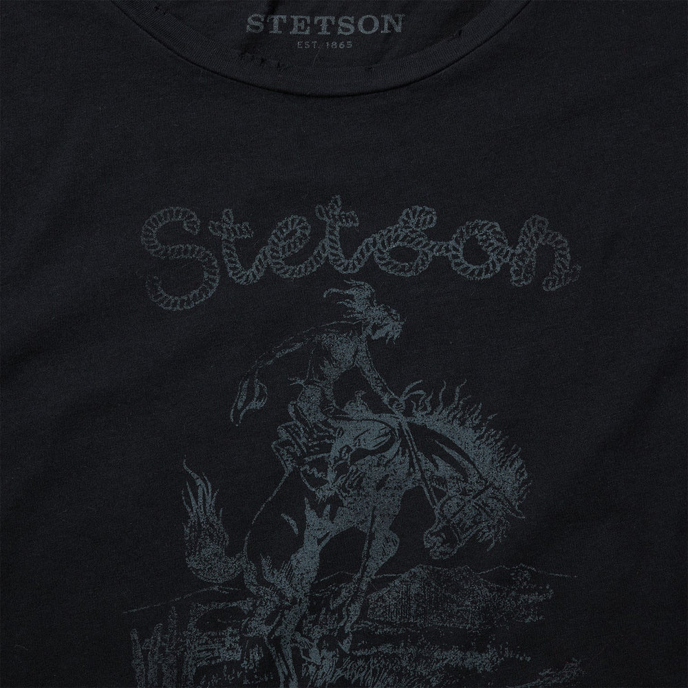 Bucking Cowboy Graphic Tee Black | Stetson Women